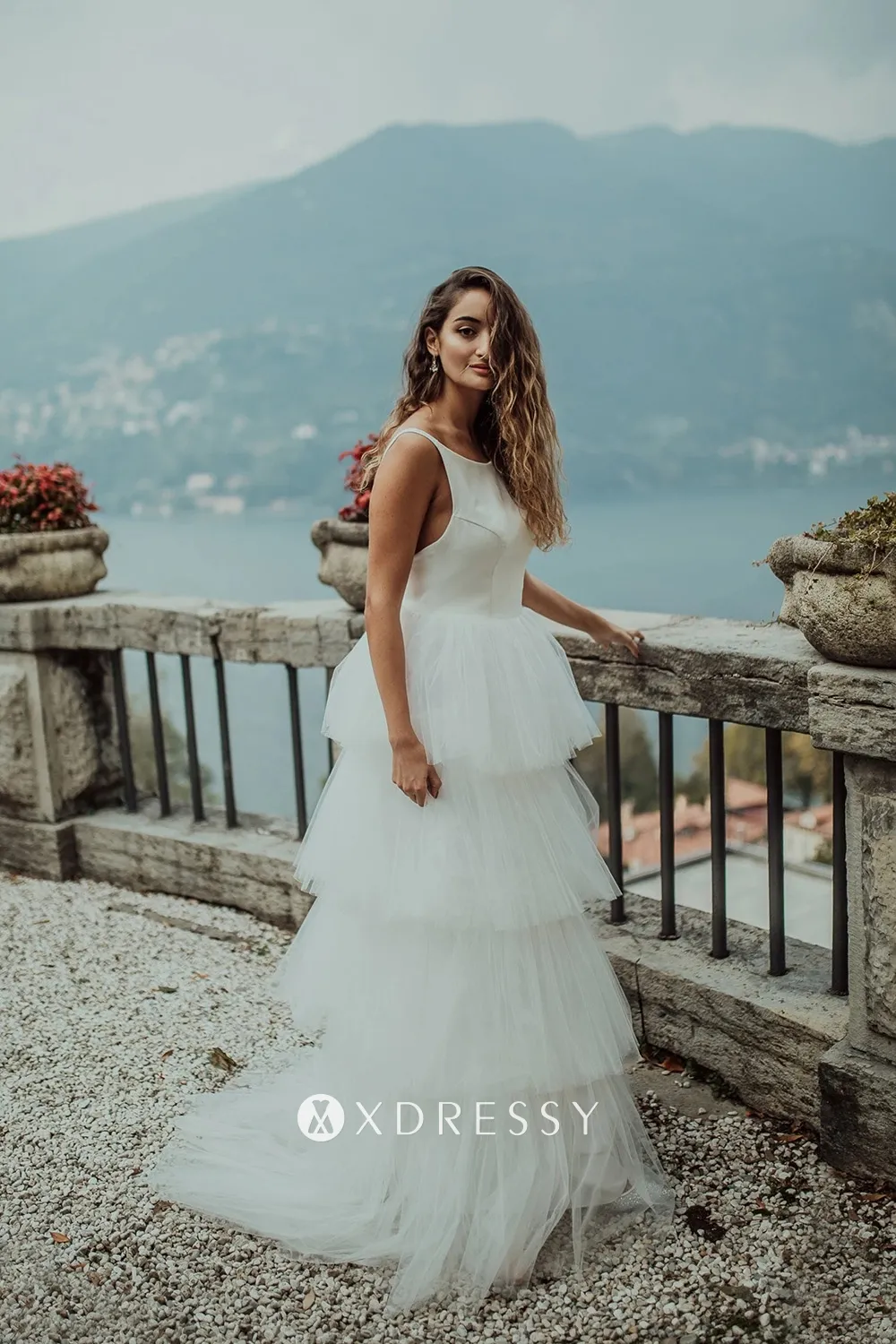 romantic ivory tiered tulle destination wedding gown romantic ivory tiered tulle destination wedding gown