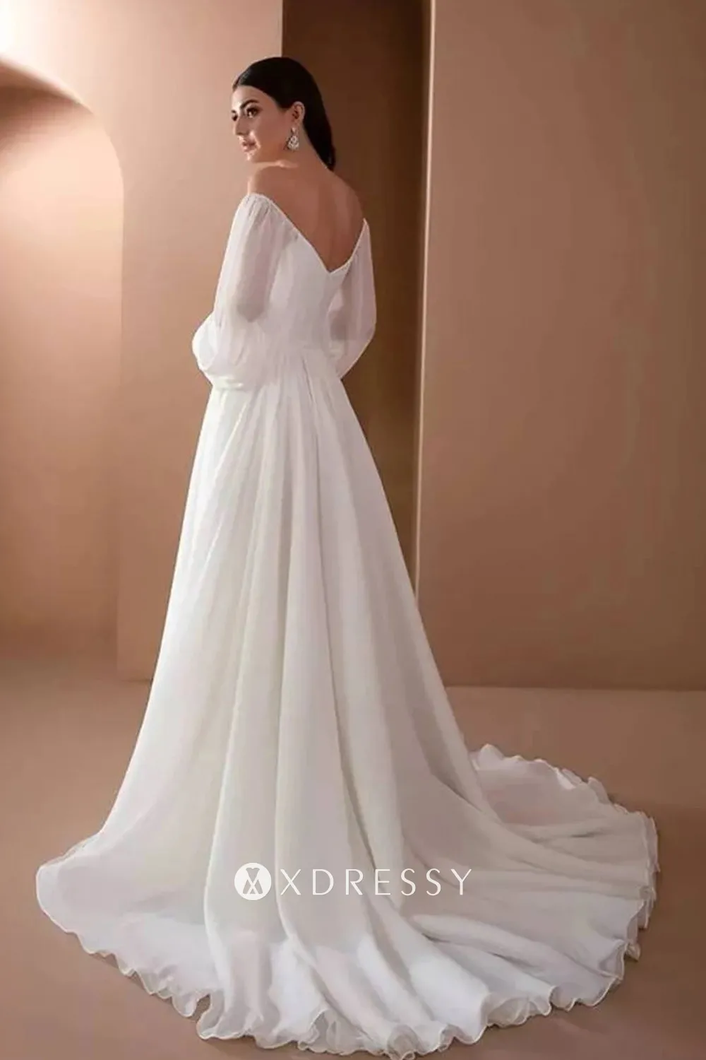 low v back flowy chiffon beach wedding dress low v back flowy chiffon beach wedding dress