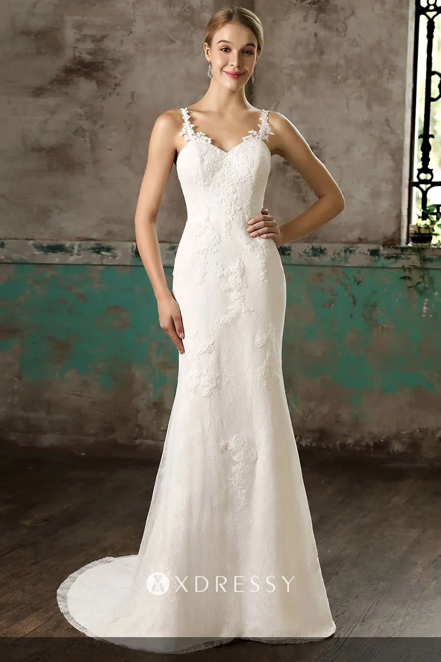 mermaid lace wedding dress tulle overskirt