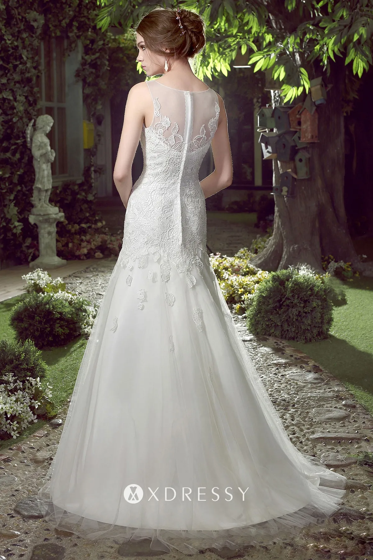 illusion back sleeveless mermaid maxi bridal dress illusion back sleeveless mermaid maxi bridal dress
