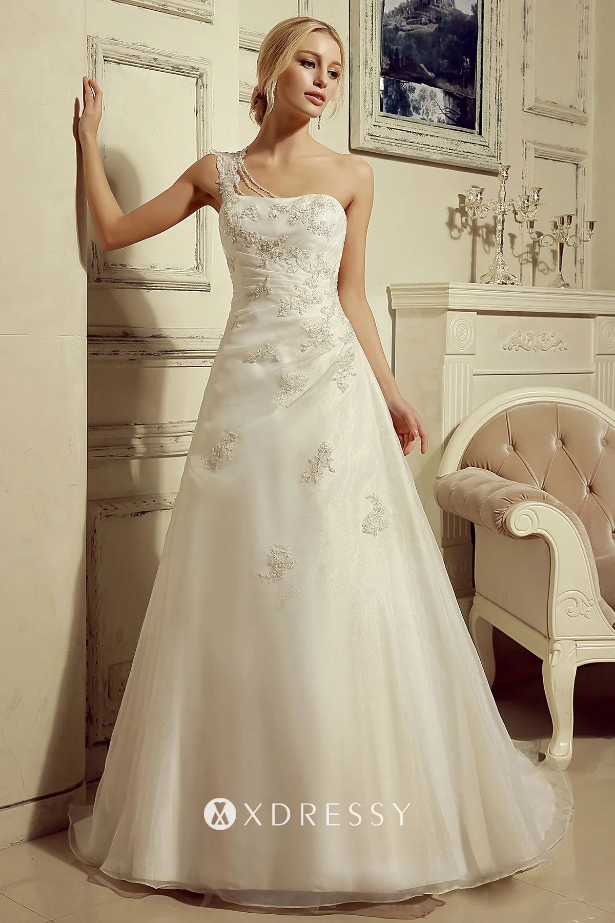 single shoulder strap beaded lace wedding ballgown single shoulder strap beaded lace wedding ballgown