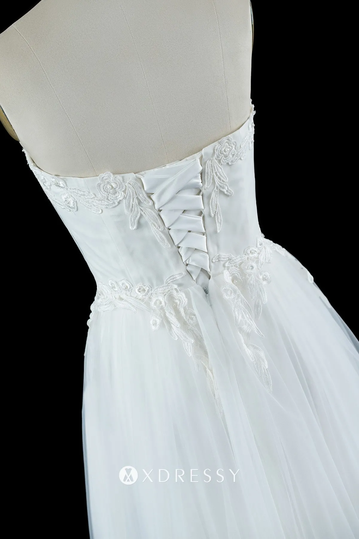 lace up low back strapless lace tulle beach bridal dress lace up low back strapless lace tulle beach bridal dress