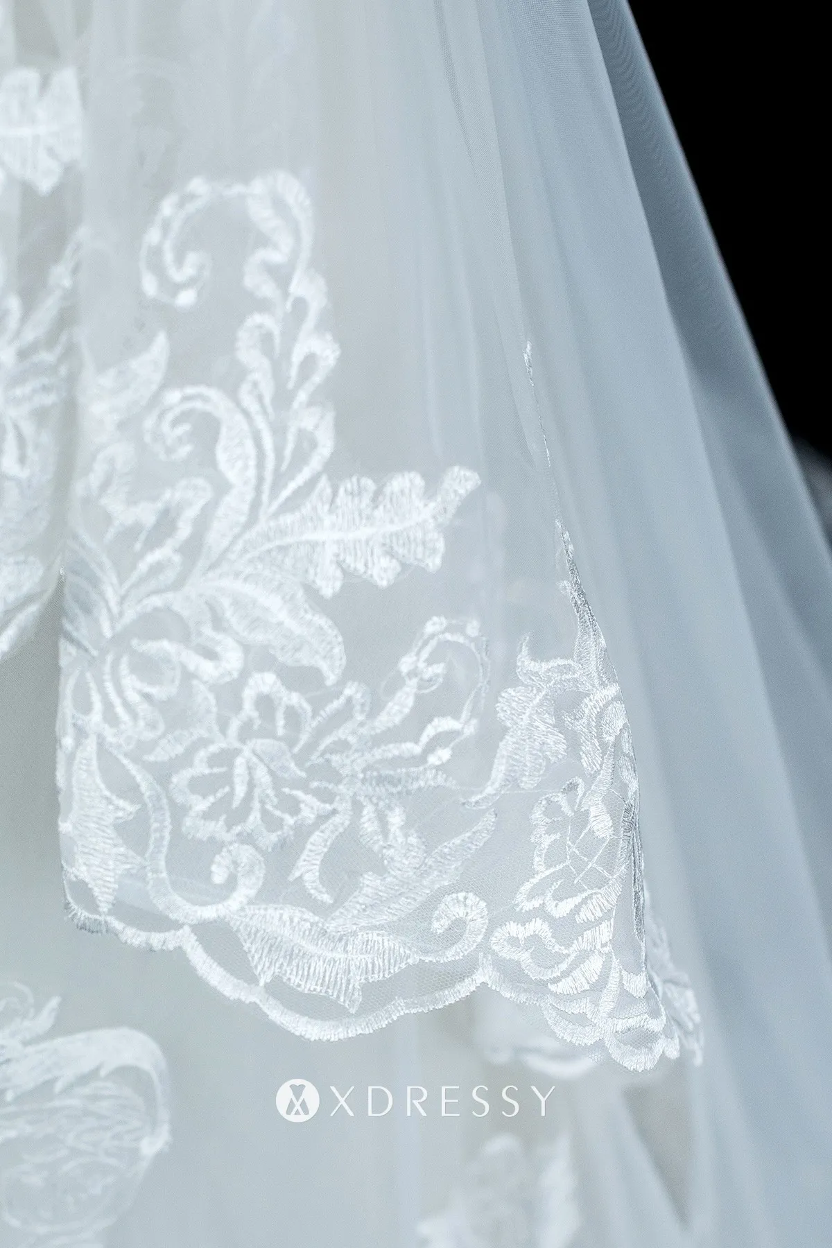 ivory lace tulle high low overskirt A line bridal dress ivory lace tulle high low overskirt A line bridal dress