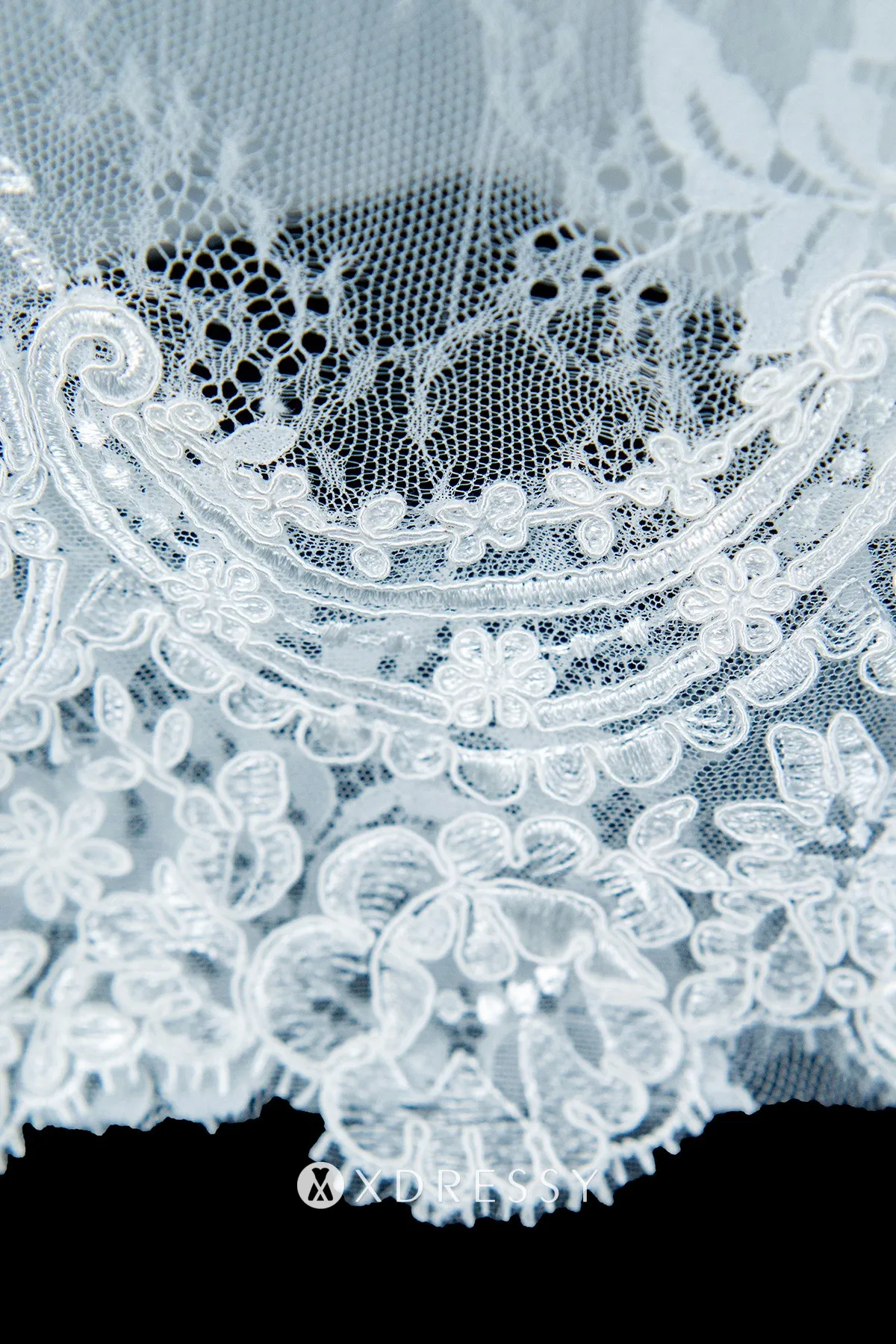 scalloped lace hemline illusion neck sleeved wedding dress scalloped lace hemline illusion neck sleeved wedding dress