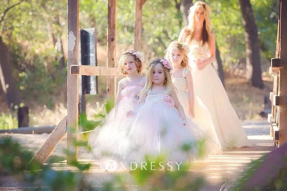princess pink tulle ball gown flower girl dress